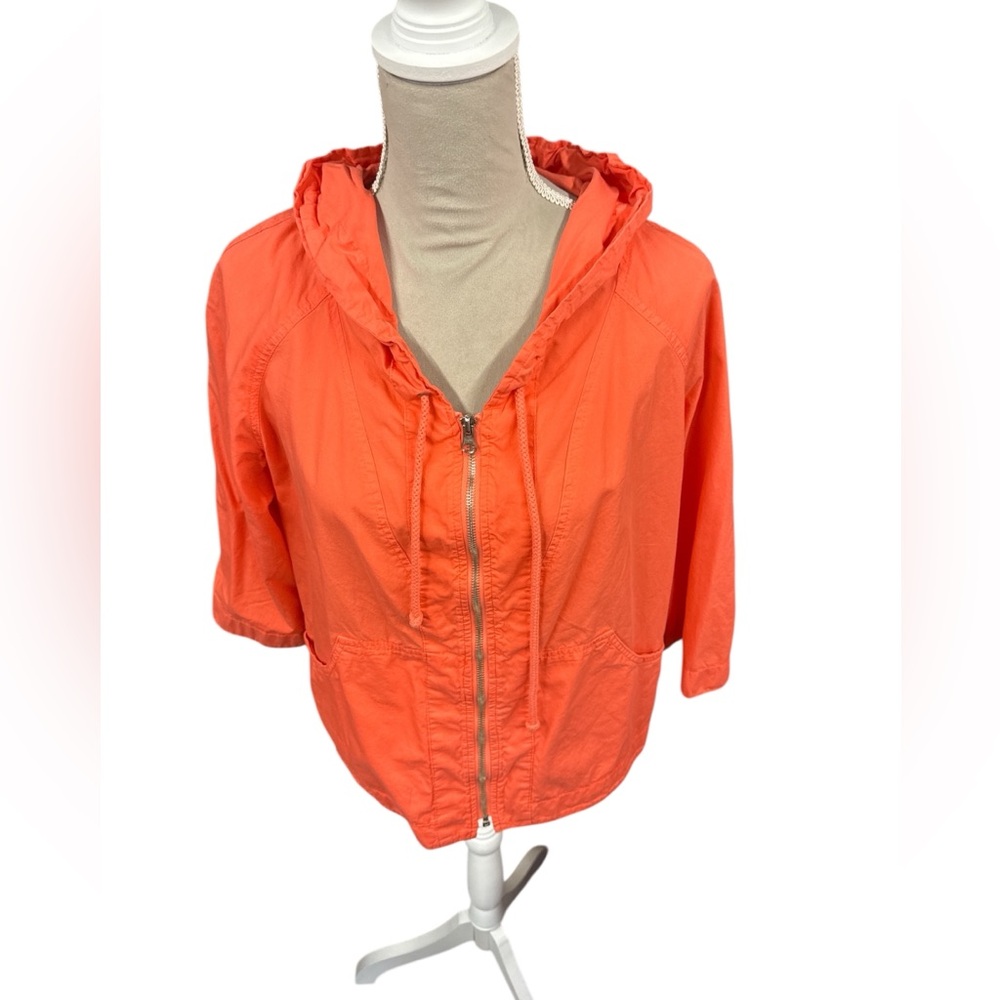 Barbara Lesser 100 % cotton Vibrant Orange Utility Jacket for Women